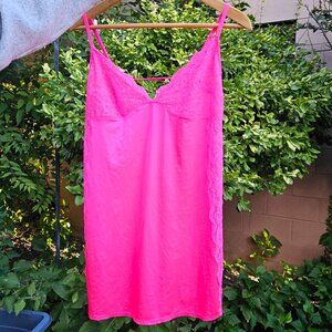 La SENZA hot pink lacey slip, XL